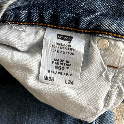 Levis 550 Relaxed Fit Mens Blue Straight Leg Jeans Size 38 x 34 Medium-Wash - Bild 6 von 9