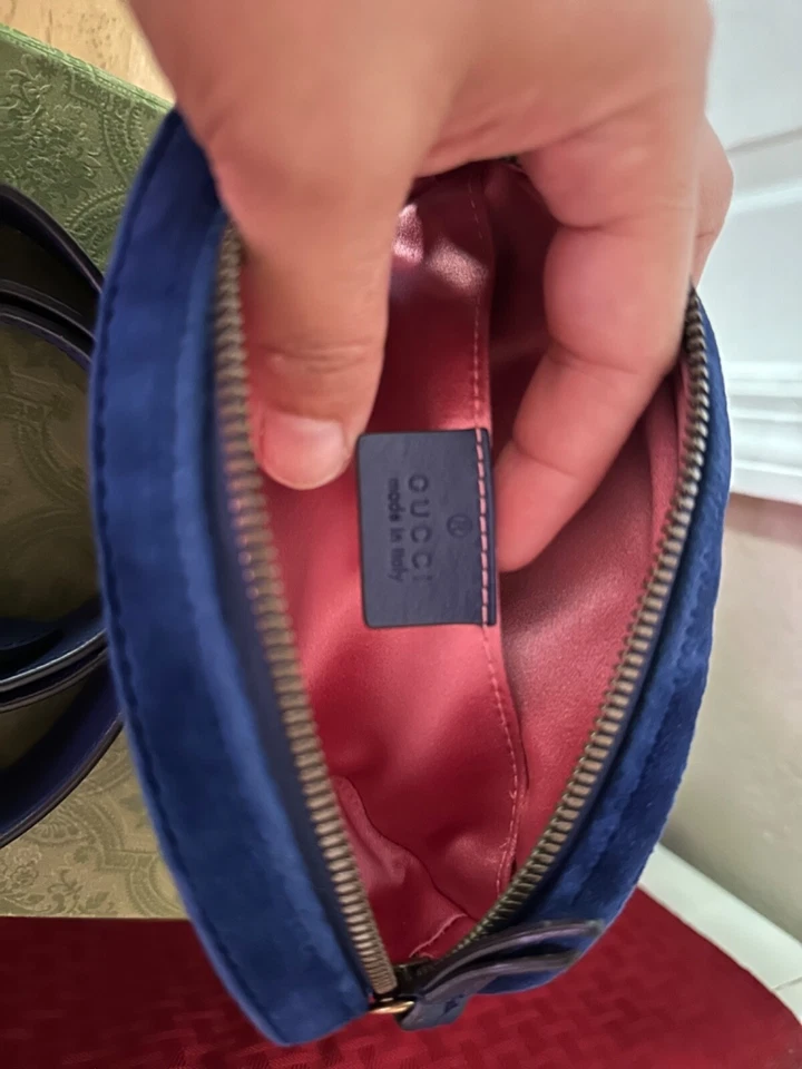 bolso cintura marmont terciopelo gucci azul Foto 4 de 4