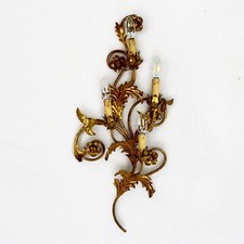 Applique dorato foglie d'acanto a 4 fiamme luci Lampada da parete stile antico