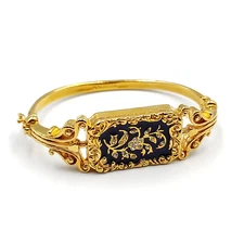 Smithsonian Institution Replica Mary Todd Lincoln Bracelet Gold Tone Blue Enamel