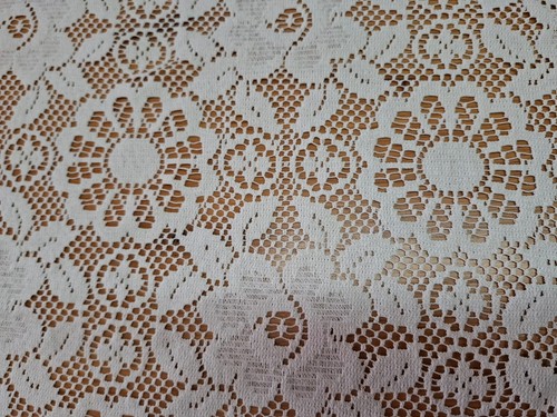 Beautuful tovaglia vintage in pizzo 87" X 55" beige - Foto 3 di 8
