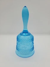 Beautiful Vintage Fenton Colonial Blue Hobnail Design Glass Dinner Table Bell