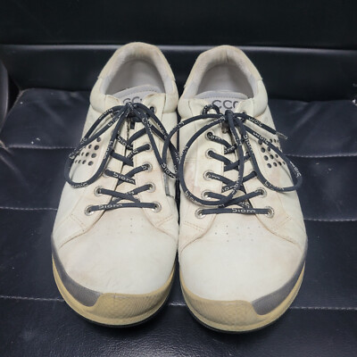 Ecco Shoes Mens 10-10.5 Beige Golf Spikeless Lace Up Sneakers Casual Biom Natura