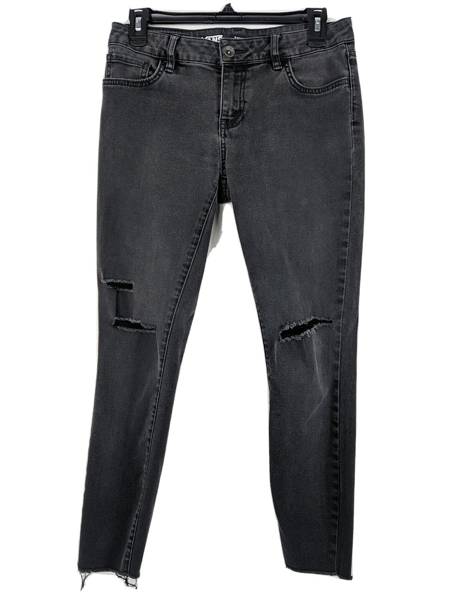 Vans Women's Black Distressed Skinny Jeans Denim Size: 27