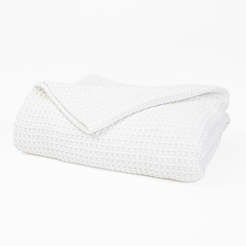 Manta de cama tejida con gofres Aston & Arden, tamaño de cama y opciones de color, algodón suave - Imagen 59 de 65