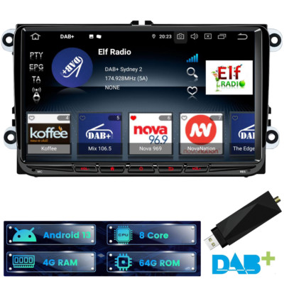 4G LTE 8-Core 9'' Android 13 CarPlay 64GB AutoRadio GPS+DAB Für VW Passat Golf V