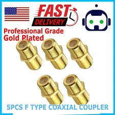 5PCS F Type Coax Coaxial Cable Coupler Female Jack Adapter Connector US SHIP