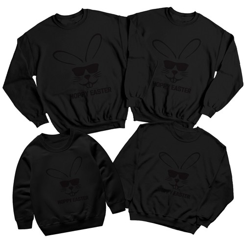 Family Cool Bunny Happy Easter Sweatshirt Jumper Holiday Matching Outfit #ED - Picture 13 of 27
