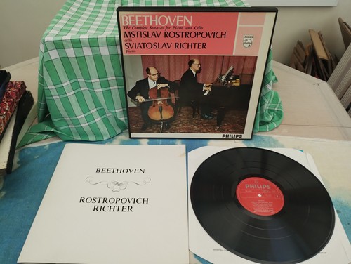 835 182/3 AY Beethoven Compl Sonatas Piano & Cello Richter Rostropovich 2LP BOX - Zdjęcie 1 z 5