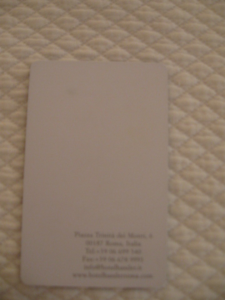 The Hotel Hassler Rome Key Card - 3 3/8