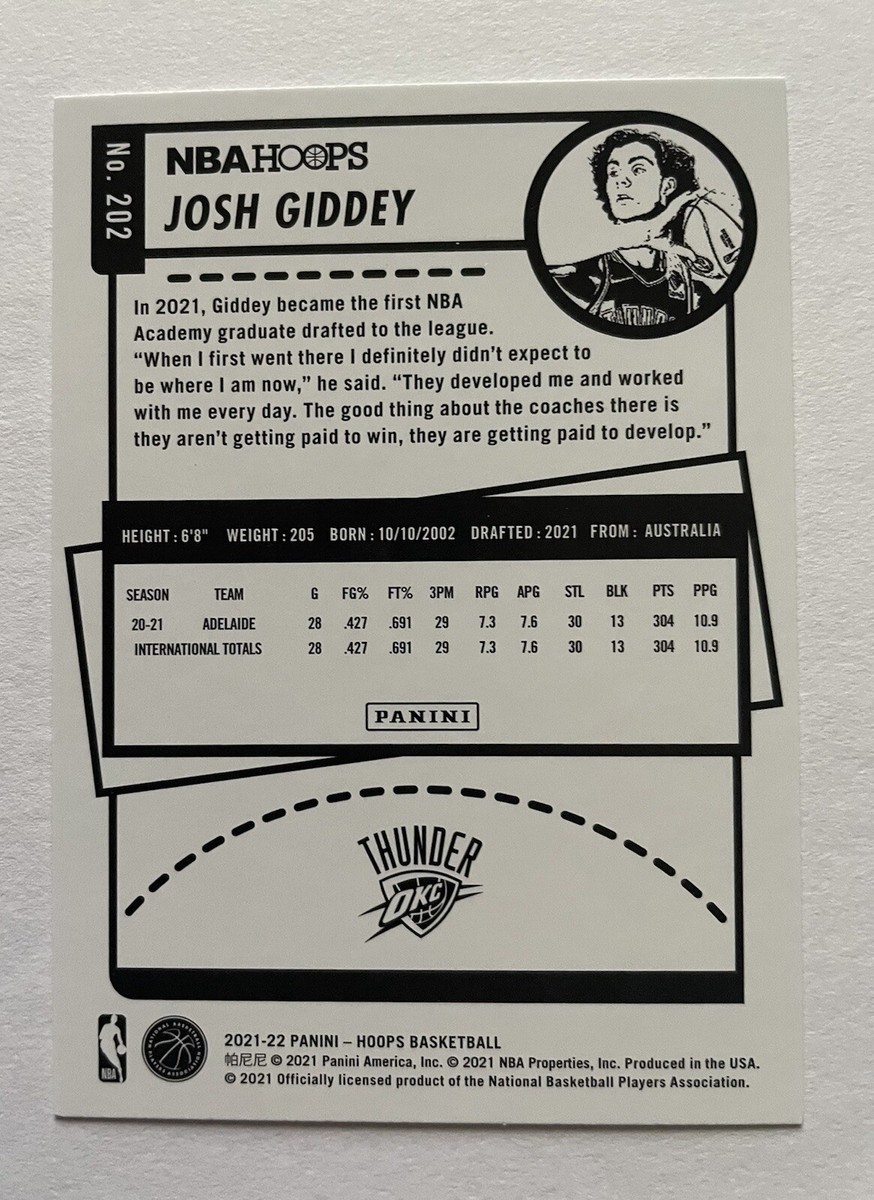 Josh Giddey RC Auto サインジャージ 18/99 Josh Giddey Auto
