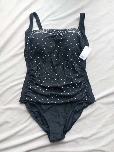 Lascana Swimsuit. Black Polka Dot. Brand New £75.00. UK 20 D cup. One Piece