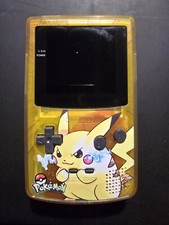 Nintendo Game Boy Color GBC Backlit IPS Mod Console System Pikachu Shell 