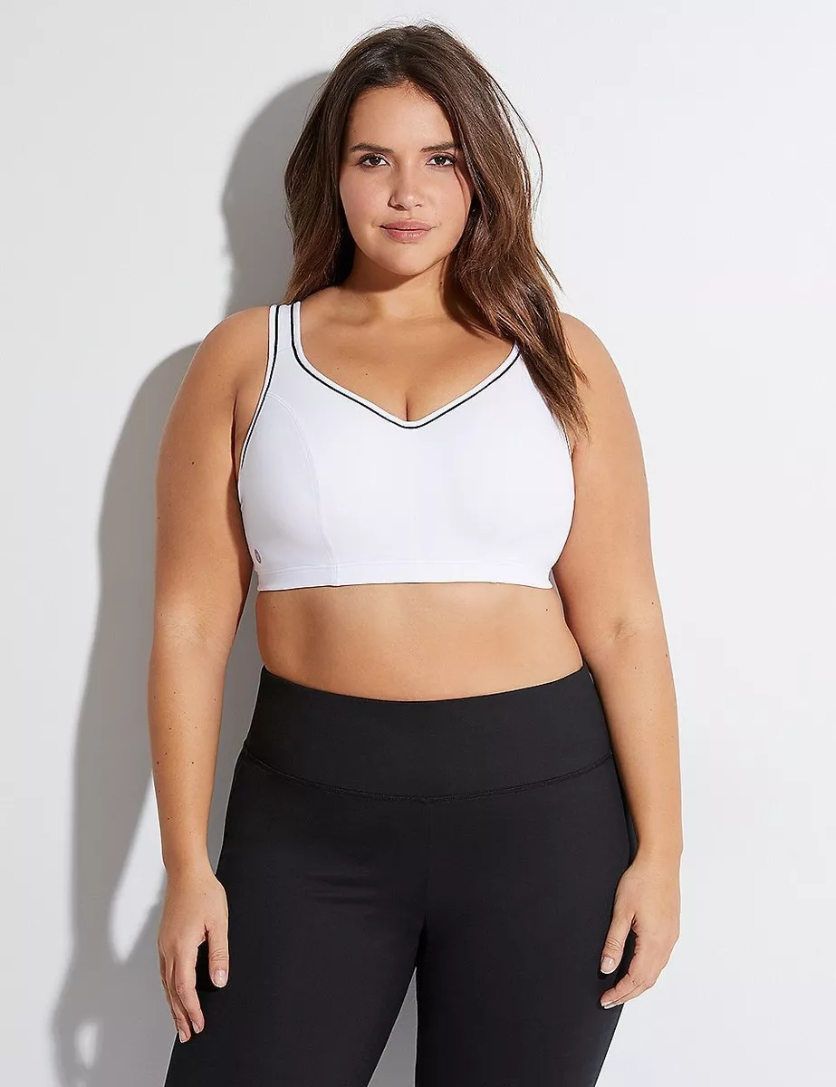 Lane Bryant LIVI Active 223662 High-Impact Molded Sports Bra White 40D / 42D