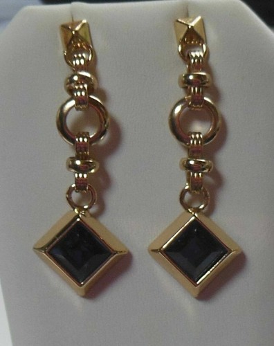 Pendientes de eslabón de cadena colgantes en tono dorado azul para mujer RJ Graziano - Imagen 1 de 2