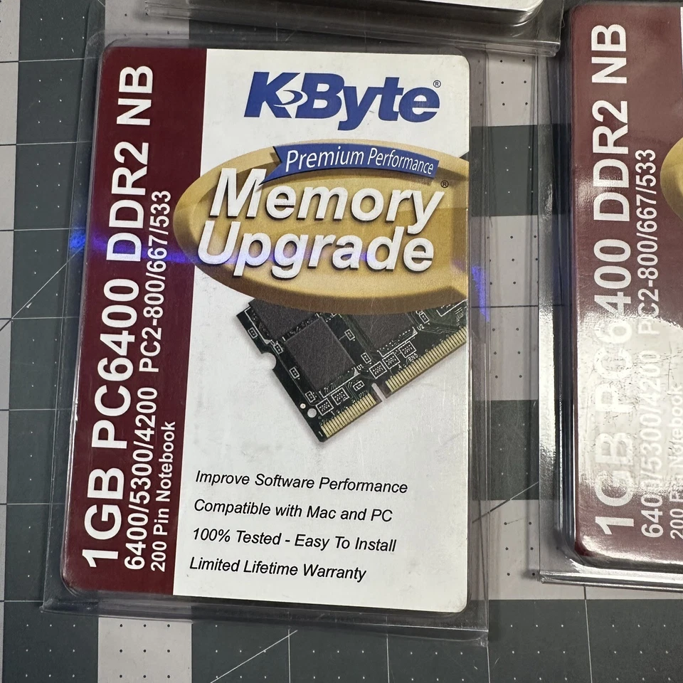 K Byte 1GB PC-6400/5300/4200 DDR2 NB PC2-800/667/533 20 PIN NOTEBOOK MEMORY RAM - Image 3 of 4