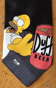 The Simpsons Neck Tie Homer Simpson Duff Beer Bart Angel Devil Black 146 Cm Ebay