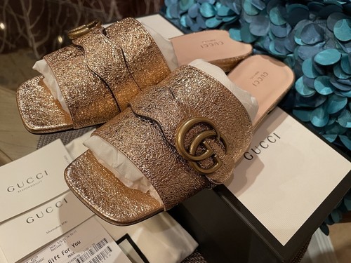 gucci metallic slides