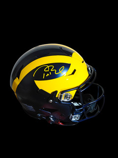 Tom Brady Signed Michigan Wolverines Speed Flex F/S AUTH Helmet Fanatics COA
