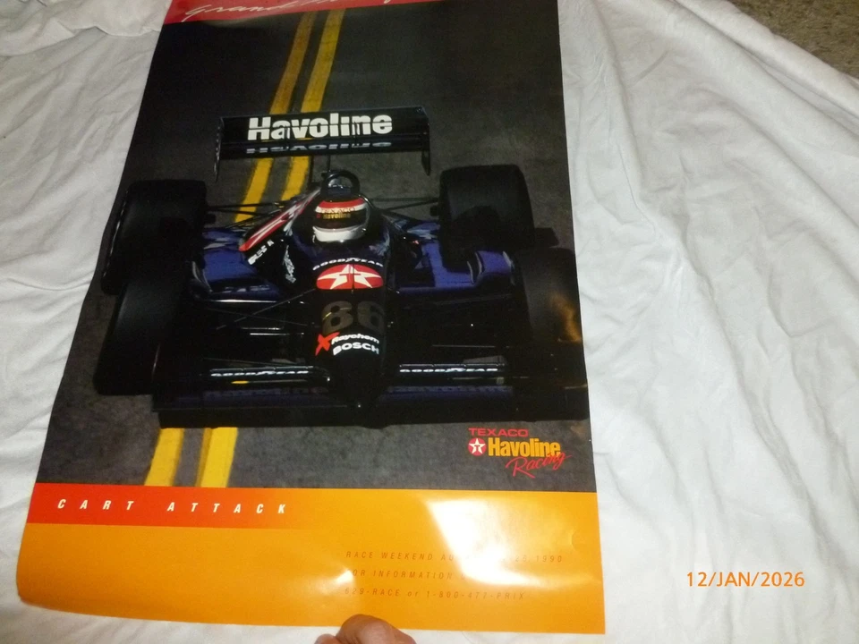 1990 TEXACO HAVOLINE CART GRAND PRIX OF DENVER JEFF ANDRETTI POSTER  15 X 24" - Image 2 of 3