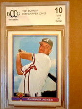 Chipper Jones ROOKIE BCCG MINT 10 1991 Bowman - #569 (RC)