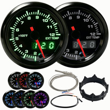 Exhaust Gas Temperature Egt Gauge 1200f Dual Display Pyrometer Kit 7 Color 12v