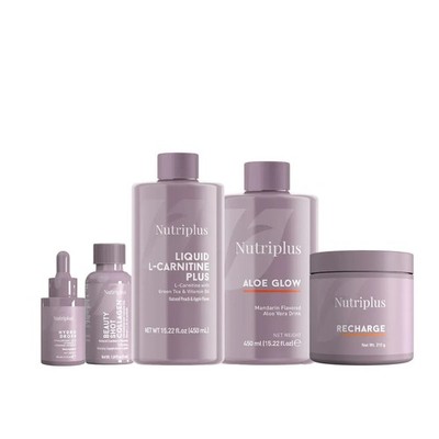 Nutriplus Liquid L-Carnitine 15.22 fl oz + Aloe Glow + Recharge Bundle