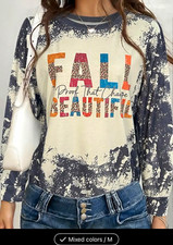 Women s Fall Graphic Crew Neck Pullover Sweatshirt Multicolor M