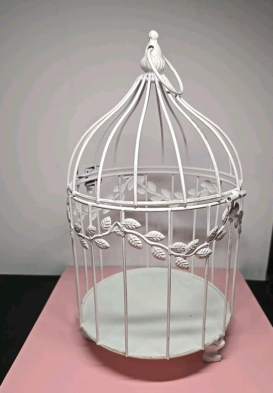 White Rustic bird Cage 13 in tall for Home Decor Leaf Decor
Opens in a new window or tab