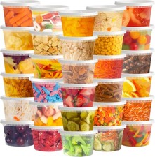 50 Sets 16 Oz Plastic Deli Containers with Lids - Food Storage Containe