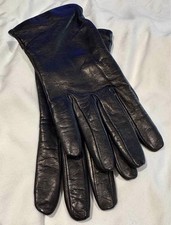 JB Guanti Italian Leather Gloves Cashmere Lined Black Women  s Size 8.5