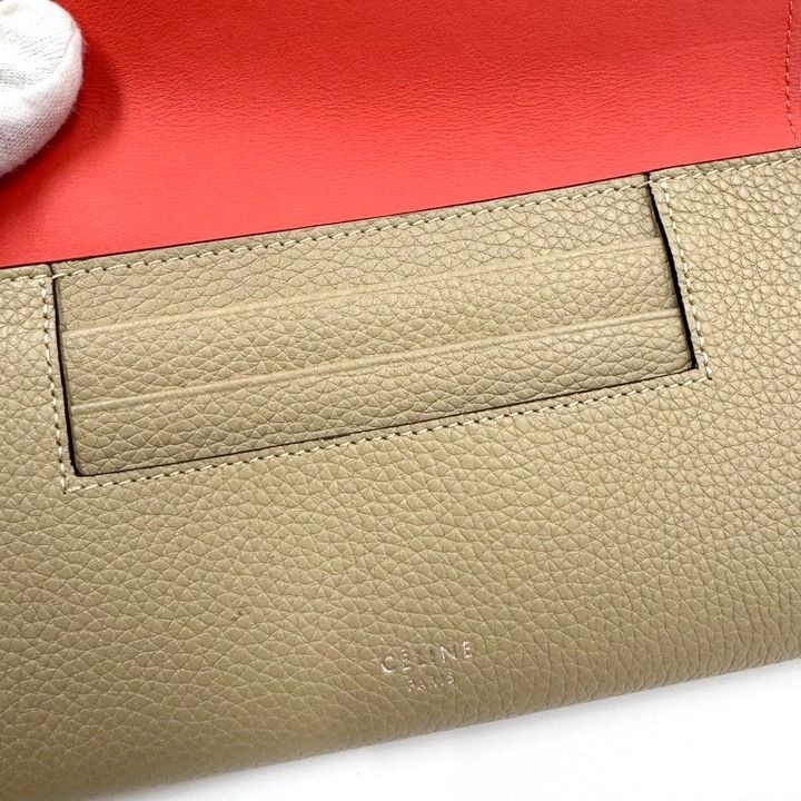CELINE Large Flap Multi-Function Long Wallet Beig… - image 7
