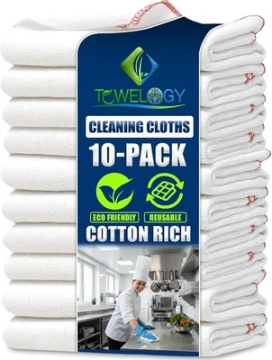 TOWELOGY Jumbo Dish Cloths Large Cotton Heavy Duty Kitchen Washing Up Dishcloth