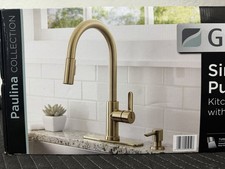 Glacier Bay Paulina Single Handle Pull Down Sprayer Kitchen Faucet Matte Gold