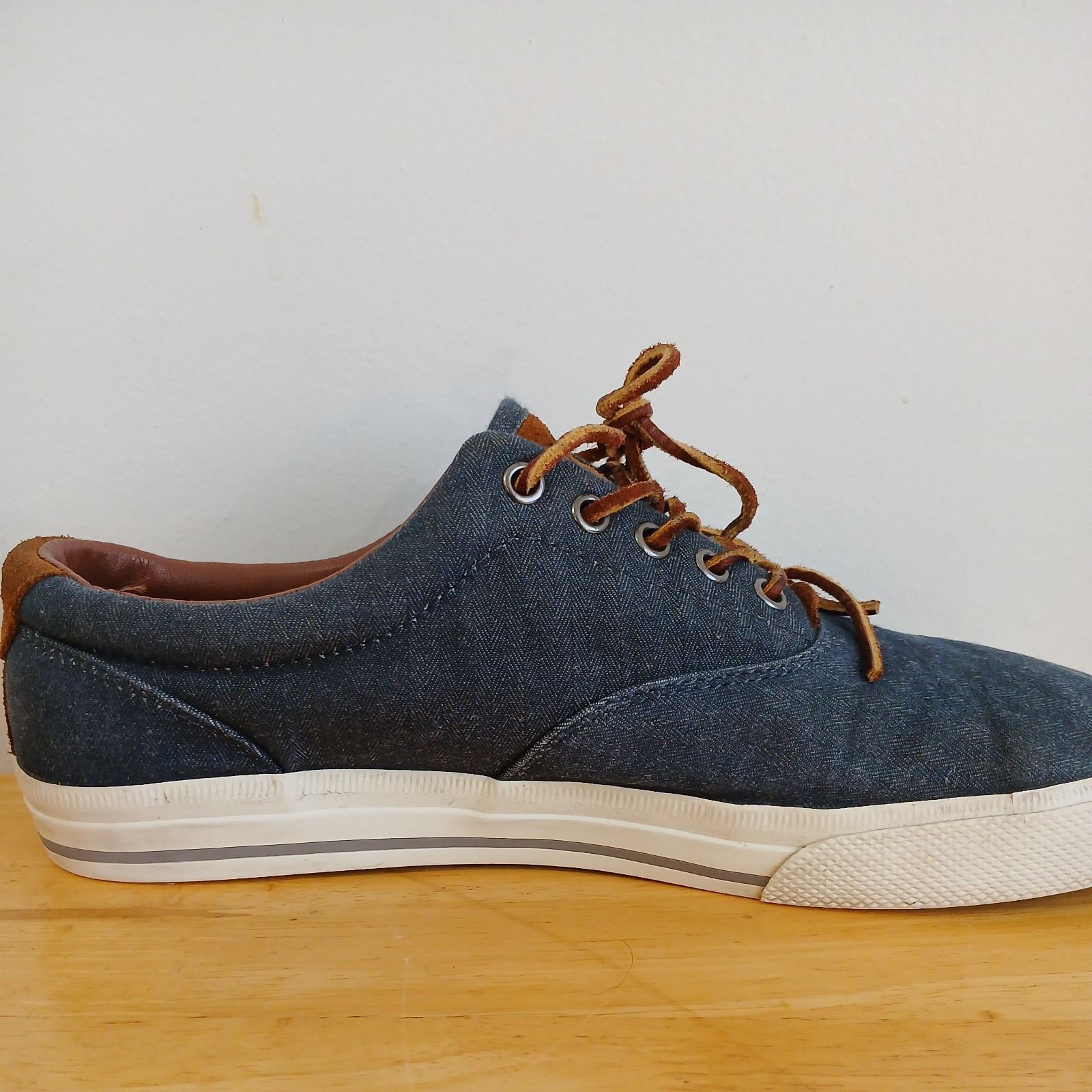 Polo Ralph Lauren Vaughn scarpe sneaker uomo blu denim logo pony taglia 11d