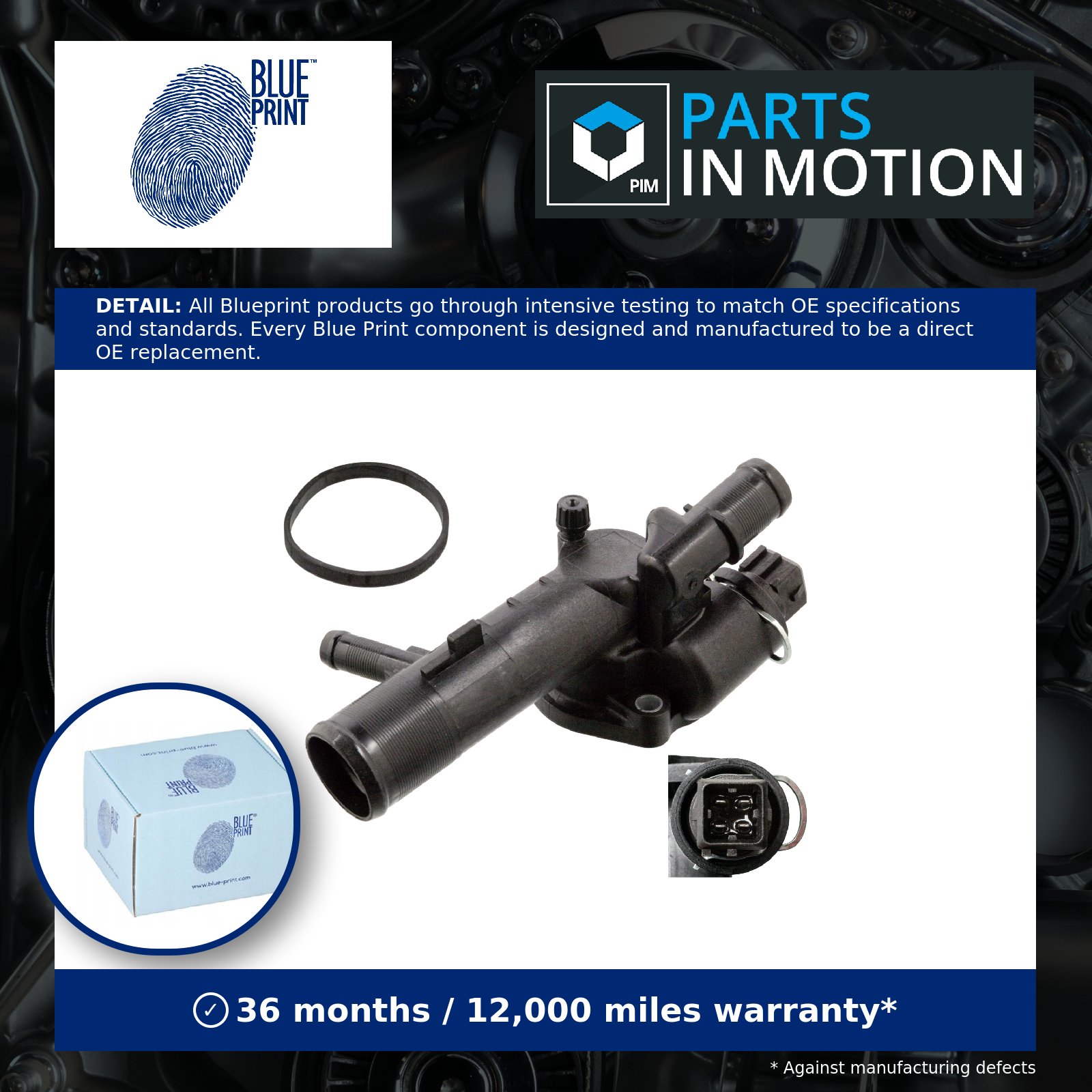 Thermostat Inc Housing Seal & Temperature Switch Fits Nissan Blue Print ADN19242 - Image 5