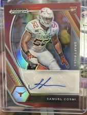 2021 Panini Prizm Draft Picks Auto Prizms Red #96 Samuel Cosmi #/199