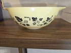 Pyrex Bowl Gooseberry Black on Yellow 4 Qt Cinderella Large Mixing Bowl #444