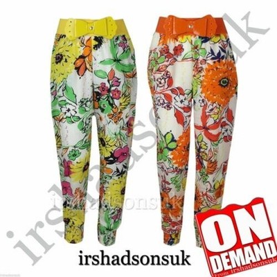 NEW KIDS GIRLS FLORAL STYLISH HAREM TROUSER FASHION BAGGY PANT LEGGING WITH BELT