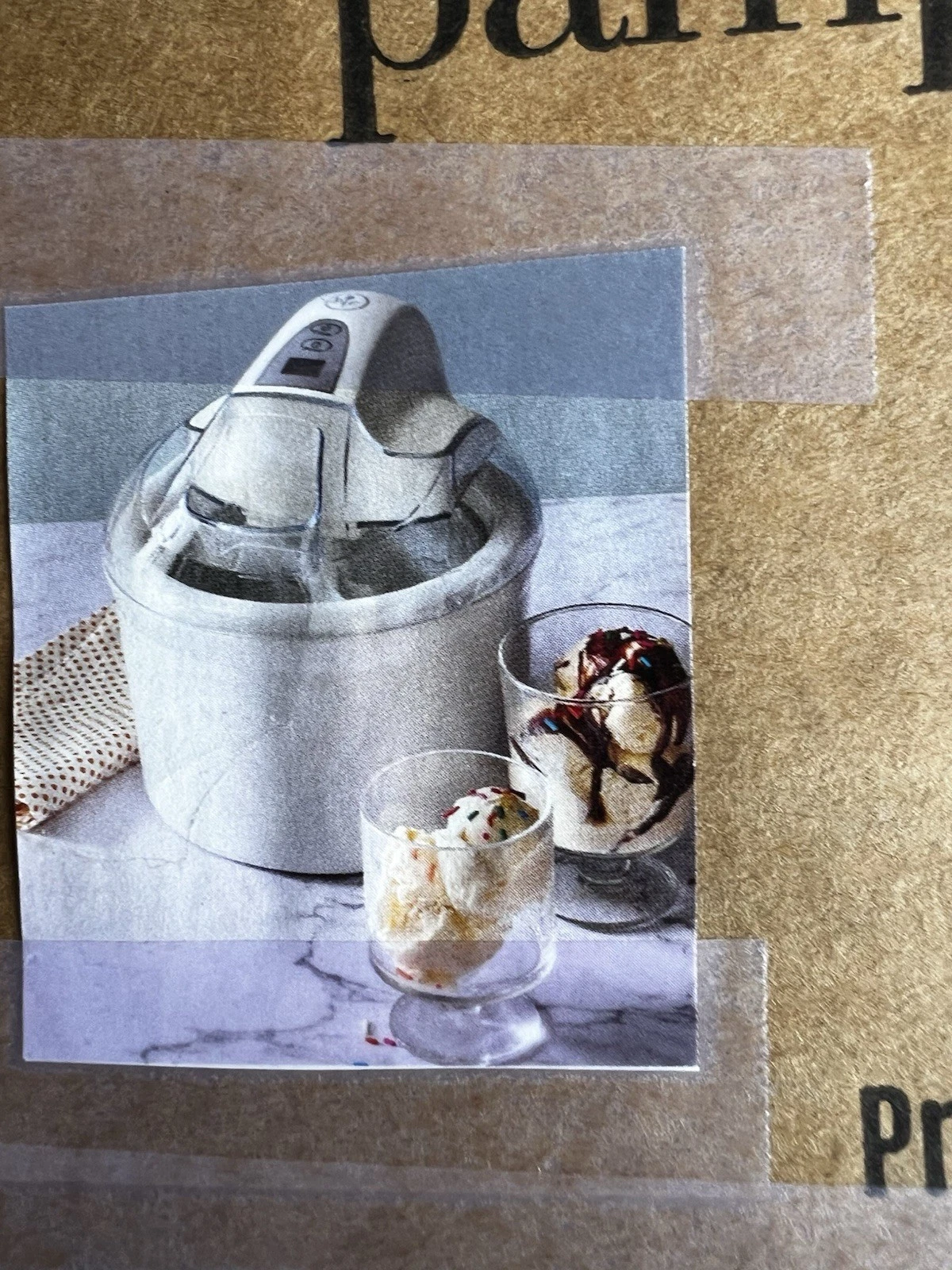 Pampered Chef 1534 Electric Ice Cream Maker White Easy Clean Bowl Lid Paddle