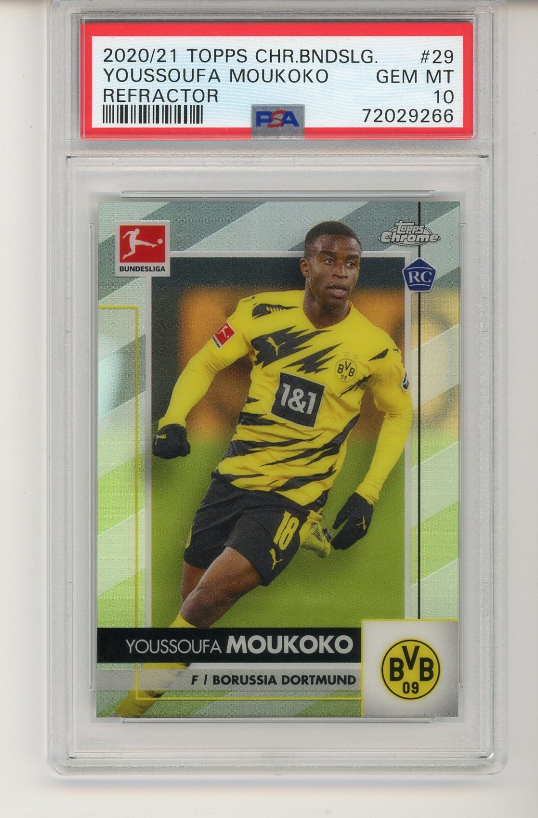 2020-21 TOPPS CHROME BUNDESLIGA REFRACTOR YOUSSOUFA MOUKOKO #29 PSA 10