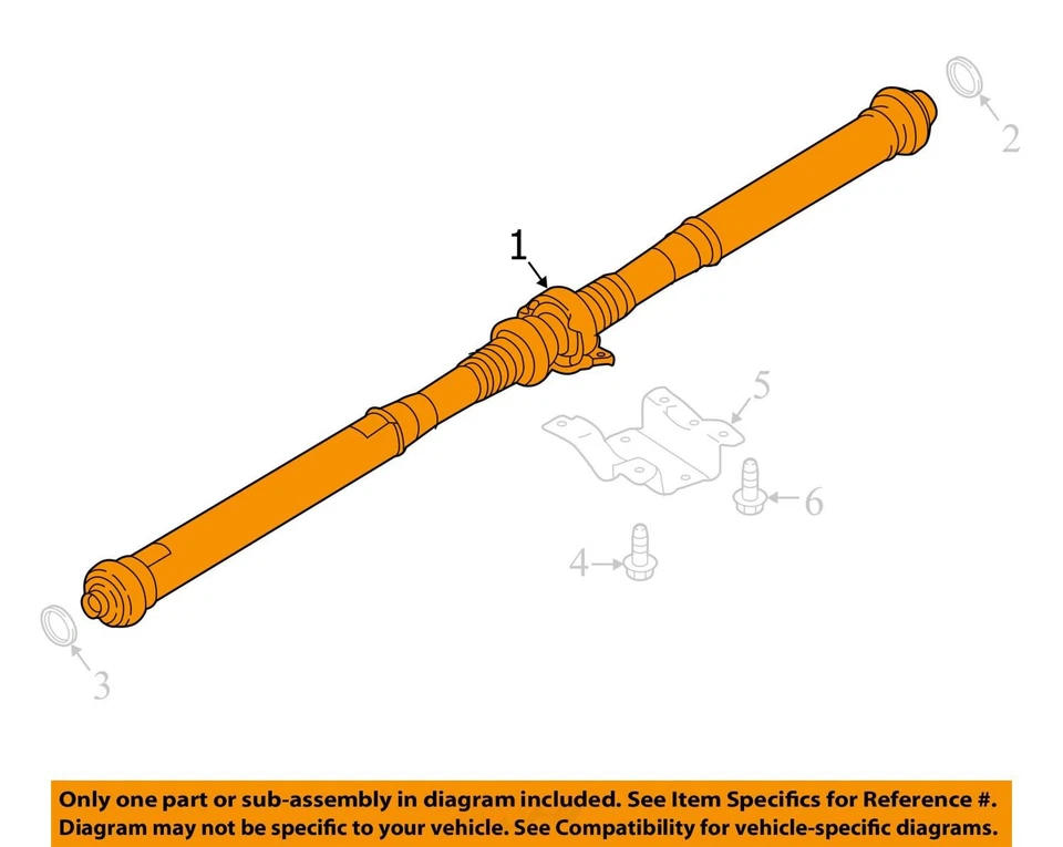 Rear Drive Shaft 3.0L Gasoline Fits 11-18 PORSCHE CAYENNE 636245 - Image 3 of 4