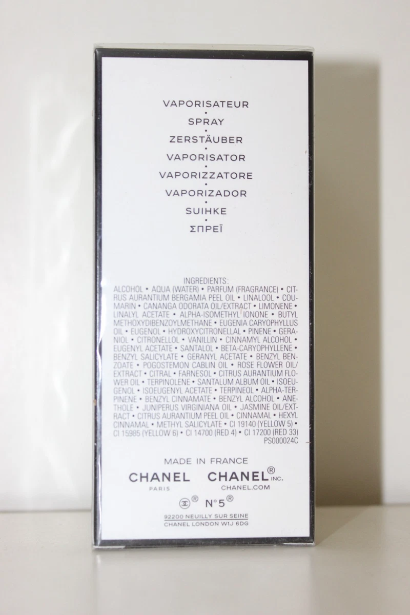 CHANEL NO.5 EAU DE TOILETTE 75 ml EN FRASCO ATOMIZADOR NUEVO/EMBALAJE ORIGINAL 1ª edición 1924