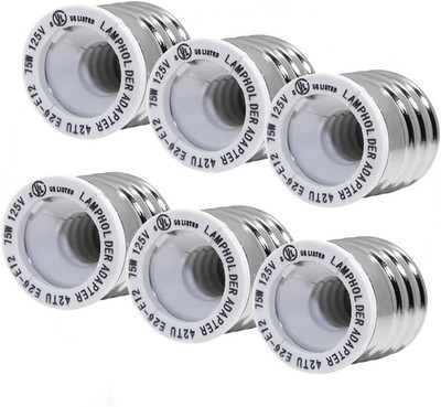 Glo-Shine Ul-Listed E26/E27 to E12 Adapter - Converts Medium Screw (E26/E27) to 