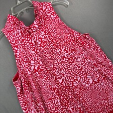 Gibson Halter Top Womens L Red Pink Floral Ru...