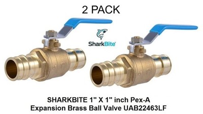 SHARKBITE 1'' X 1'' inch Pex-A Expansion Brass Ball Valve UAB22463LF (2-PACK) NEW