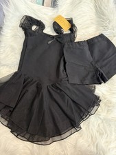 Black Leotard for 5-7 Years Old Girls Dance Outfit w/ Pant