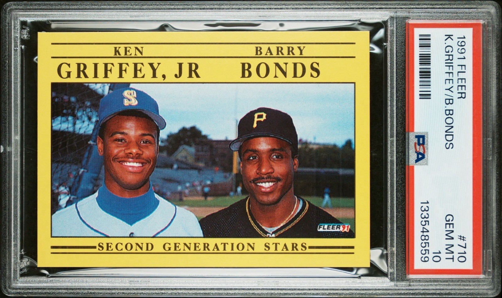 Ken Griffey Jr. & Barry Bonds 1991 Fleer PSA 10 Gem Mint 2nd Generation Stars 🔥