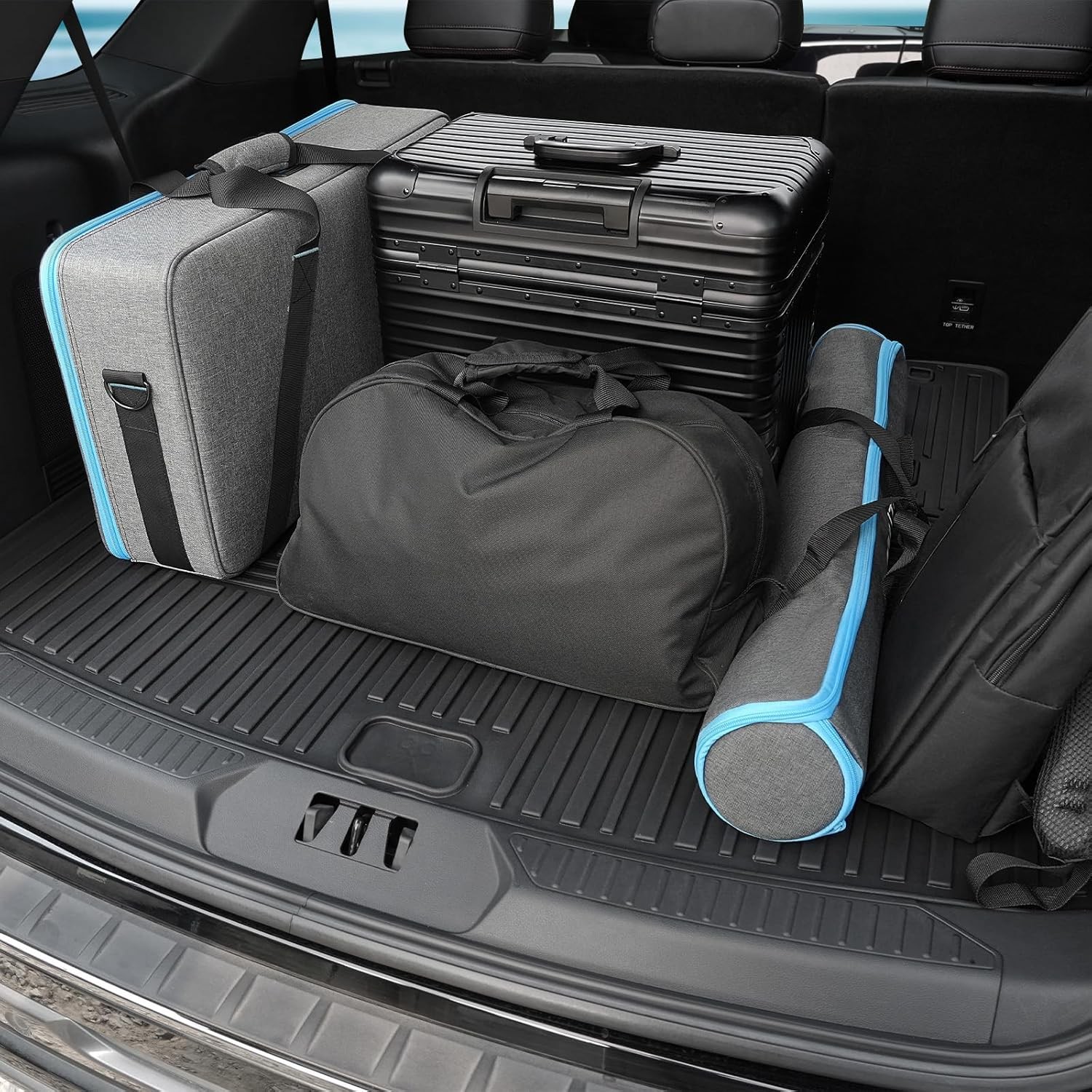 Floor Mats for 2025 2020-2024 Ford Explorer (6-seat), All Weather TPE Black 