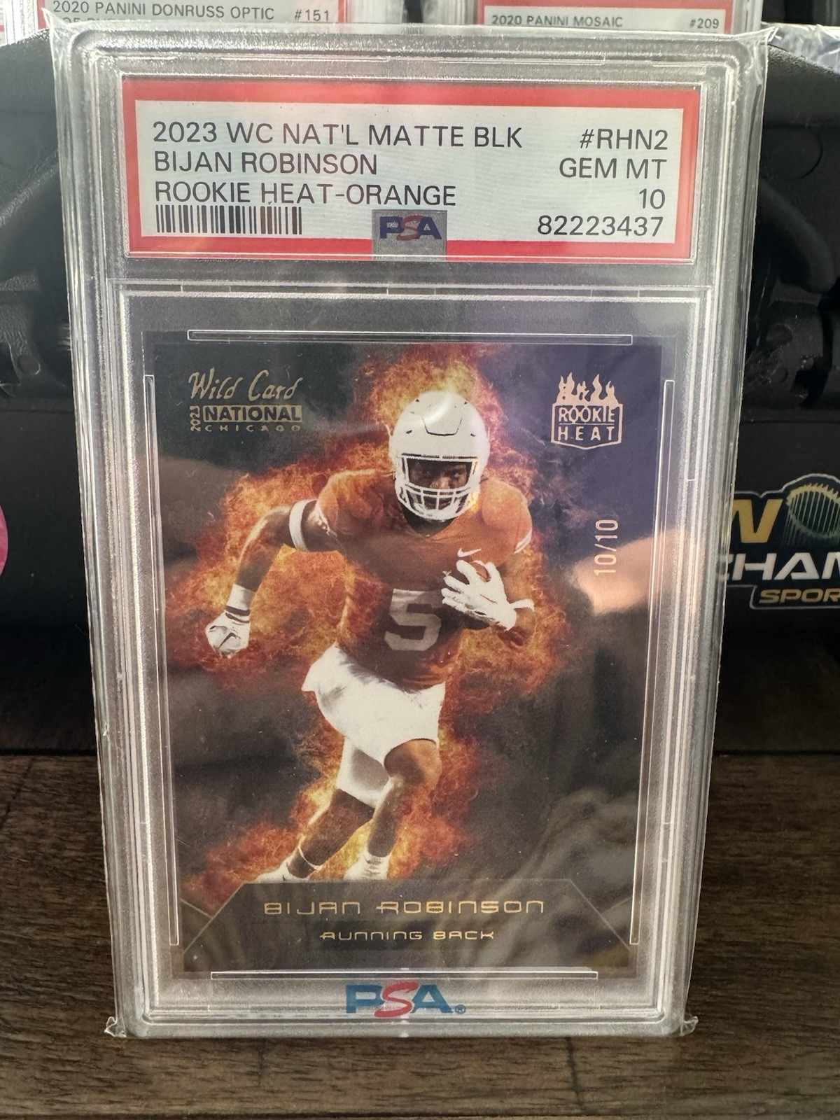 Bijan Robinson Wild Card National Matte Black Rookie Heat #RHN2 Orange